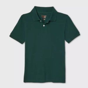 Boys' Light Dark Green Polo Uniform Shirt - Size S
